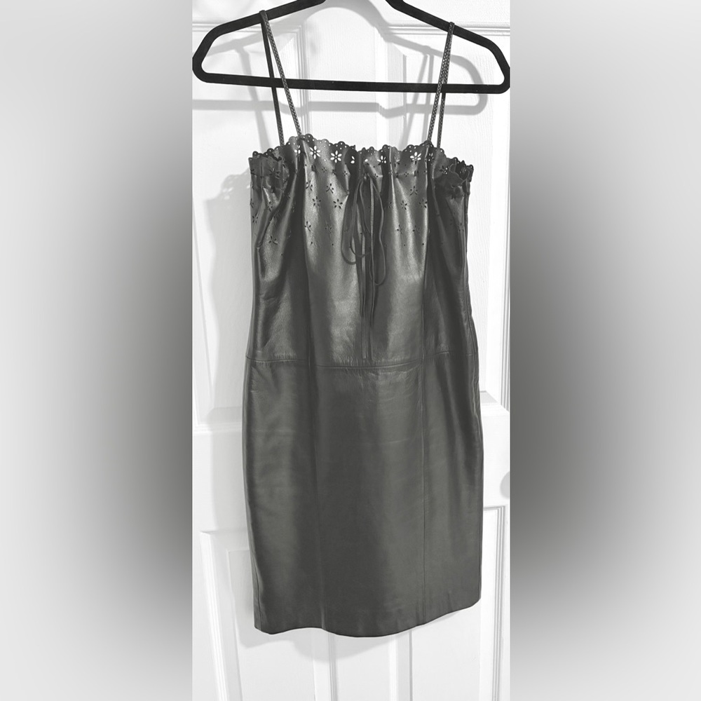 Ralph Lauren Black 100% Genuine Leather Dress - Silk Lined & Top Laced